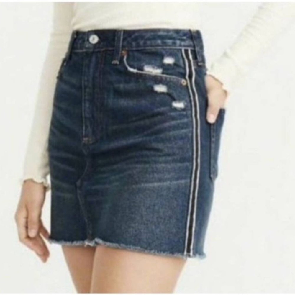 Abercrombie & Fitch Skirt Zoe Natural Rise A-Line Side Stripe NWT